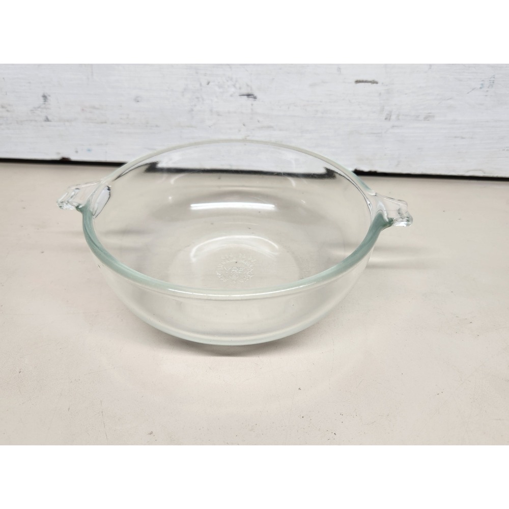 Vtg Pyrex 019 Casserole Dish 20oz Clear Glass Tab Handles USA No Lid ~ Good